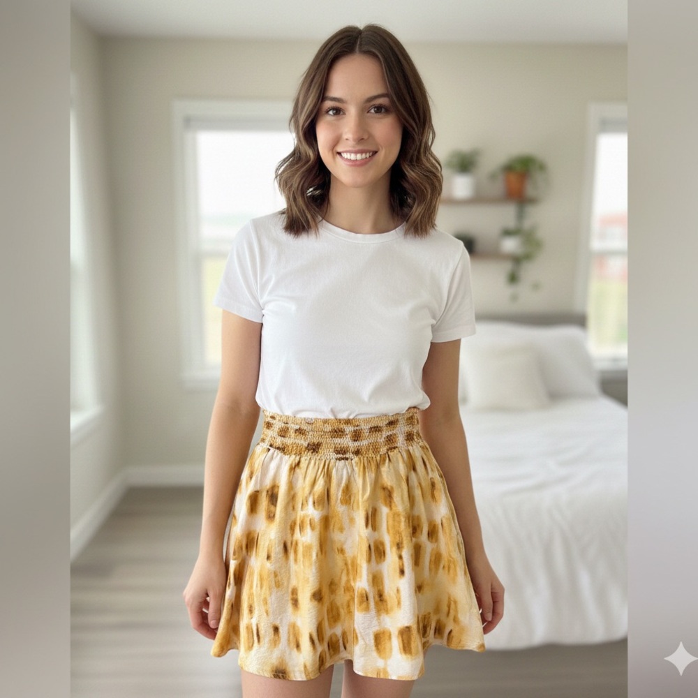 New York & Company Pink Floral Mini Skirt